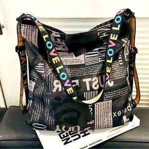 New - Unique - Multipurpose Vintage Letter Print Shoulder Bag